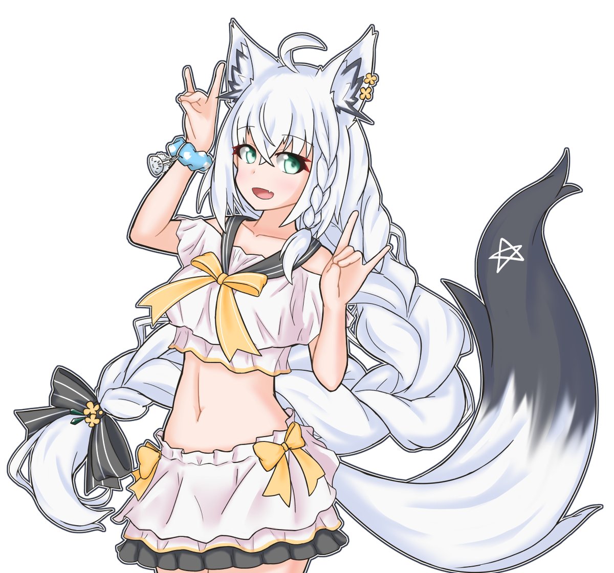 白上フブキ 「背景なしバージョンです」|xiny/さいにーのイラスト