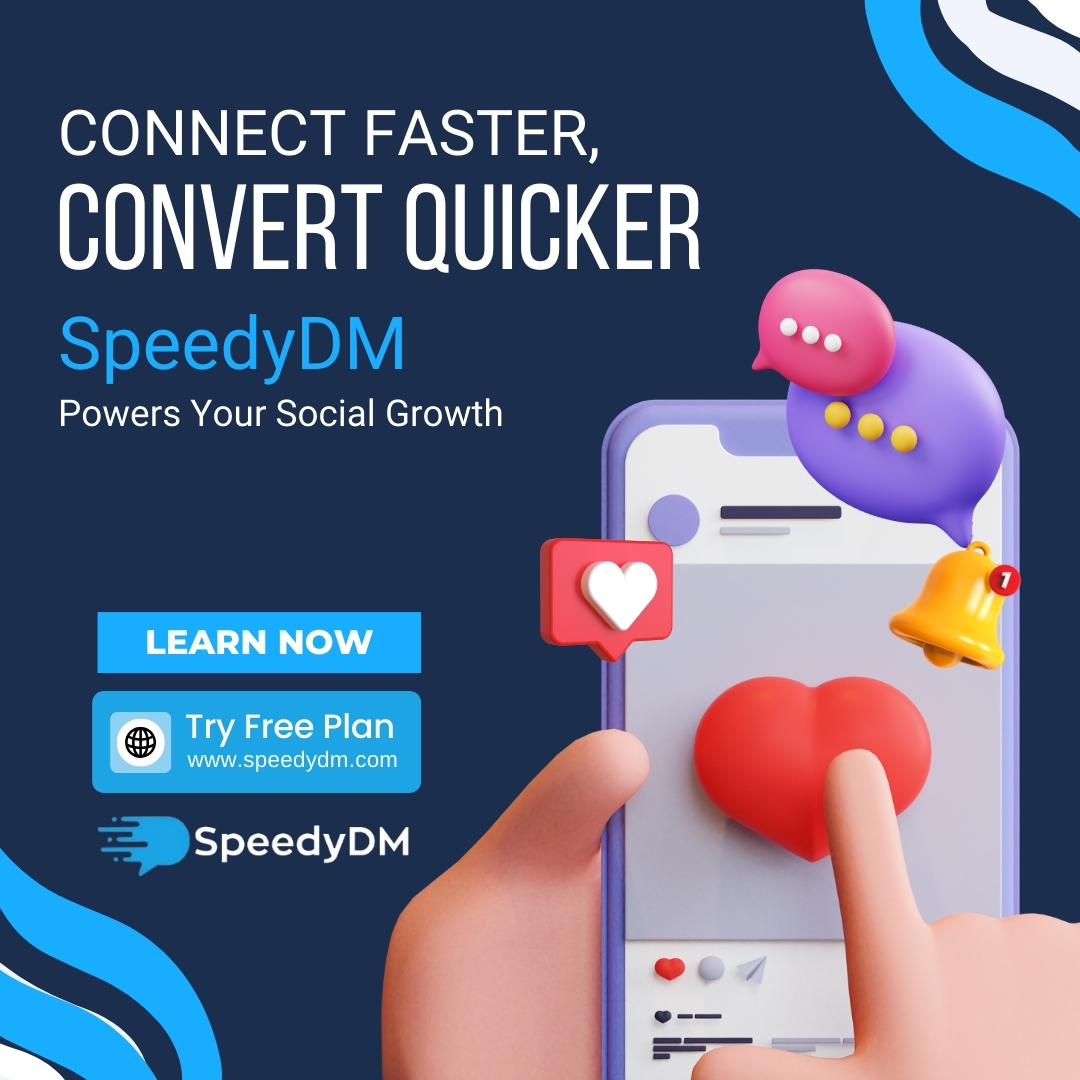 SpeedyDM's tweet image. Slow replies can cost you customers.

SpeedyDM delivers lightning-fast, friendly responses that keep people engaged and ready to buy.

🌟 Start your free trial today  speedydm.com and never miss a lead again.
.
.
.
.
#speedydm #socialgrowth #dmautomation