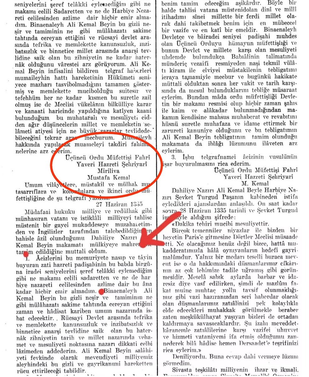 Mustafa Kemal Paşa Temmuz 1919'da askerlikten istifa etmişti ama nasıl oluyorsa, Nisan 1920'de hala askeri ünvanlarını kullanmaya devam ediyor.!

Kaynak: TBMM zabıt cerideleri 

#Atatürk