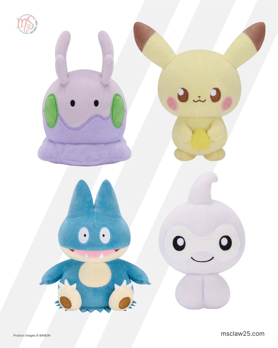 MSClaw25's tweet image. Pokémon Plushies: Castform, Munchlax, Pikachu &amp;amp; Goomy  😎 Available now on msclaw25.com

-
#Castform #Munchlax #Pikachu #Goomy #Pokémon #pokemonplush #plushshop #kawaiistore #msclaw25
