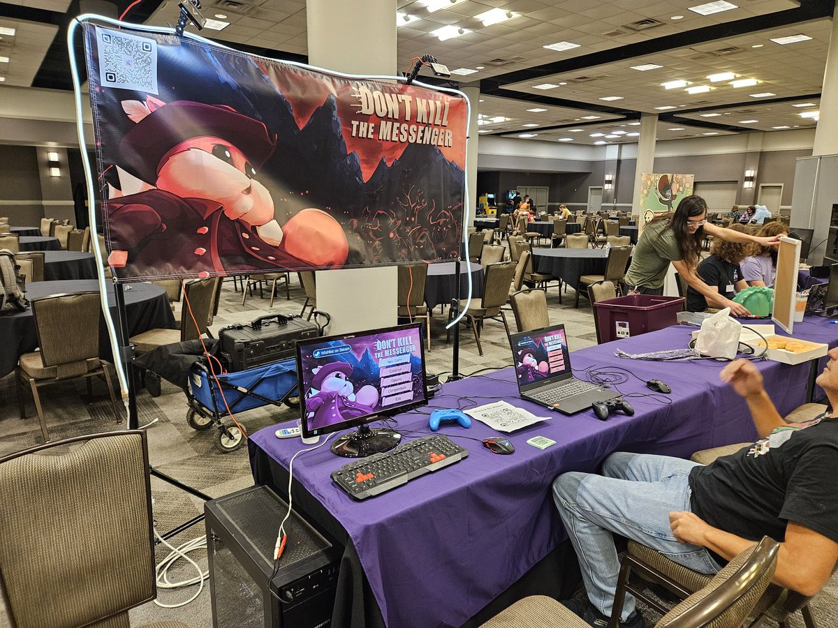 Setup and ready to see all the lovely people at #tfs2025 with <a href="/SocietyOfPlay/">Society Of Play - TinyCon Feb 10th!</a> this weekend!