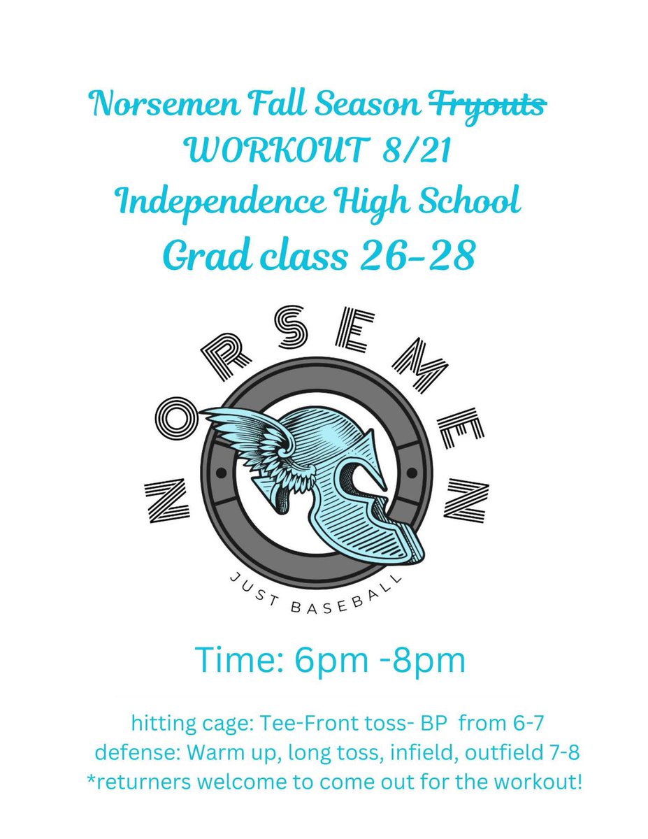 Tryouts/workouts this Thursday! Looking for a home for the Fall that focuses player development and tangible skills? We got you! Come join a great bunch of kids who just want to get better! See you Thursday!