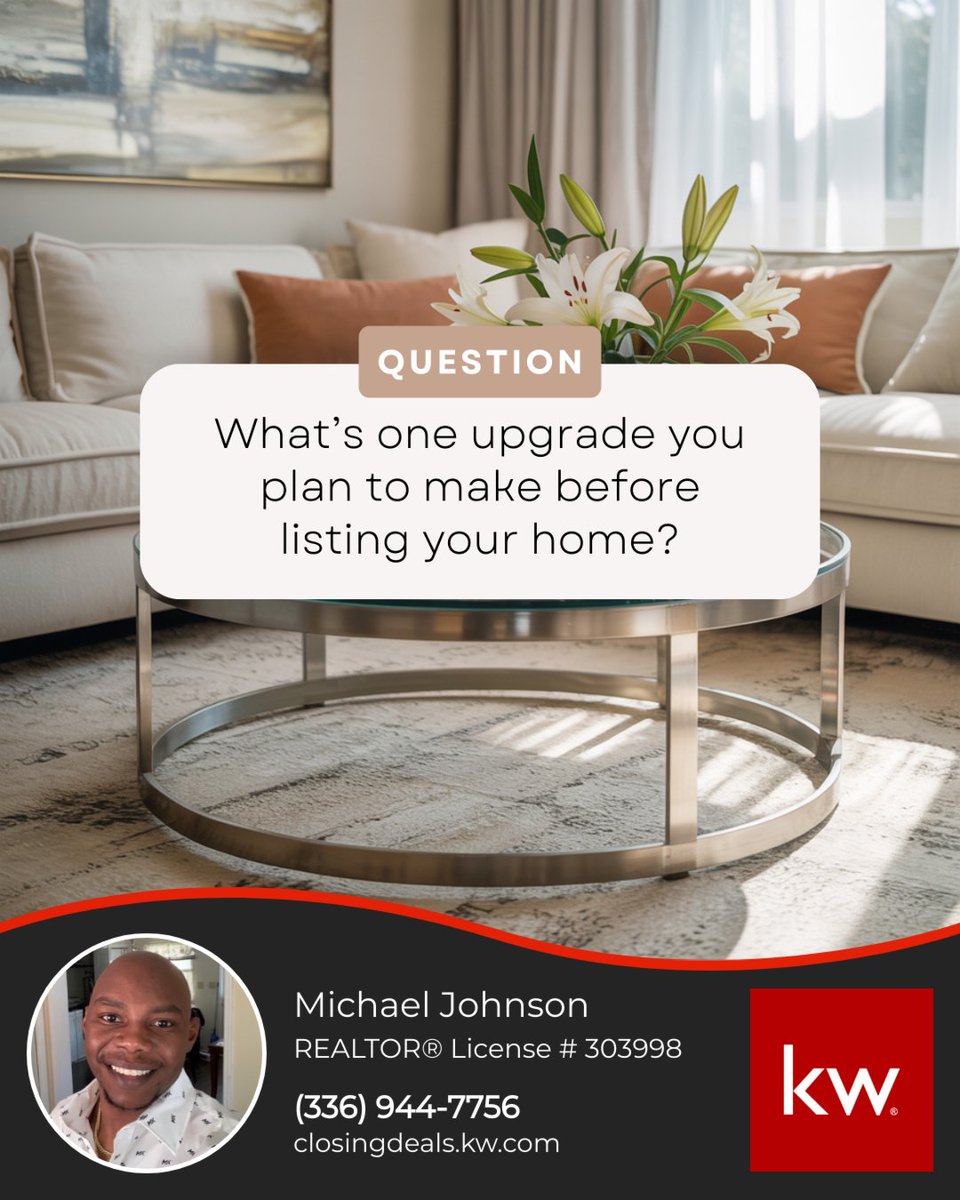 closingthetriad's tweet photo. Before listing your home, even small upgrades can make a big impact on value and buyer appeal! Whether it's a fresh coat of paint, updated lighting, or a kitchen refresh, strategic improvements can help your home shine.

What’s one upgrade you’re planning before selling? https://t.co/QMluHZvSbz