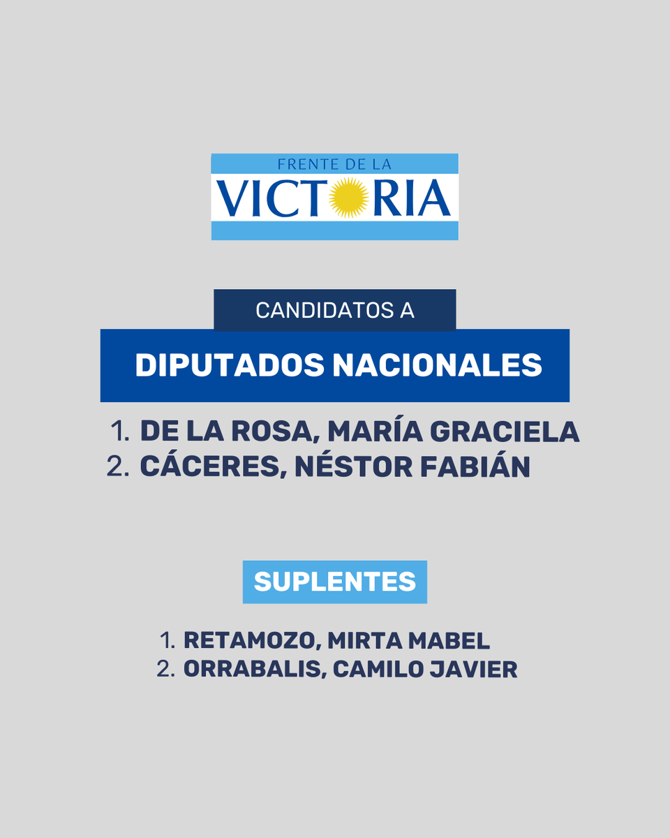 ✌️ NUESTROS CANDIDATOS

🗳️ Estos son nuestros candidatos para las elecciones nacionales del 26 de octubre.