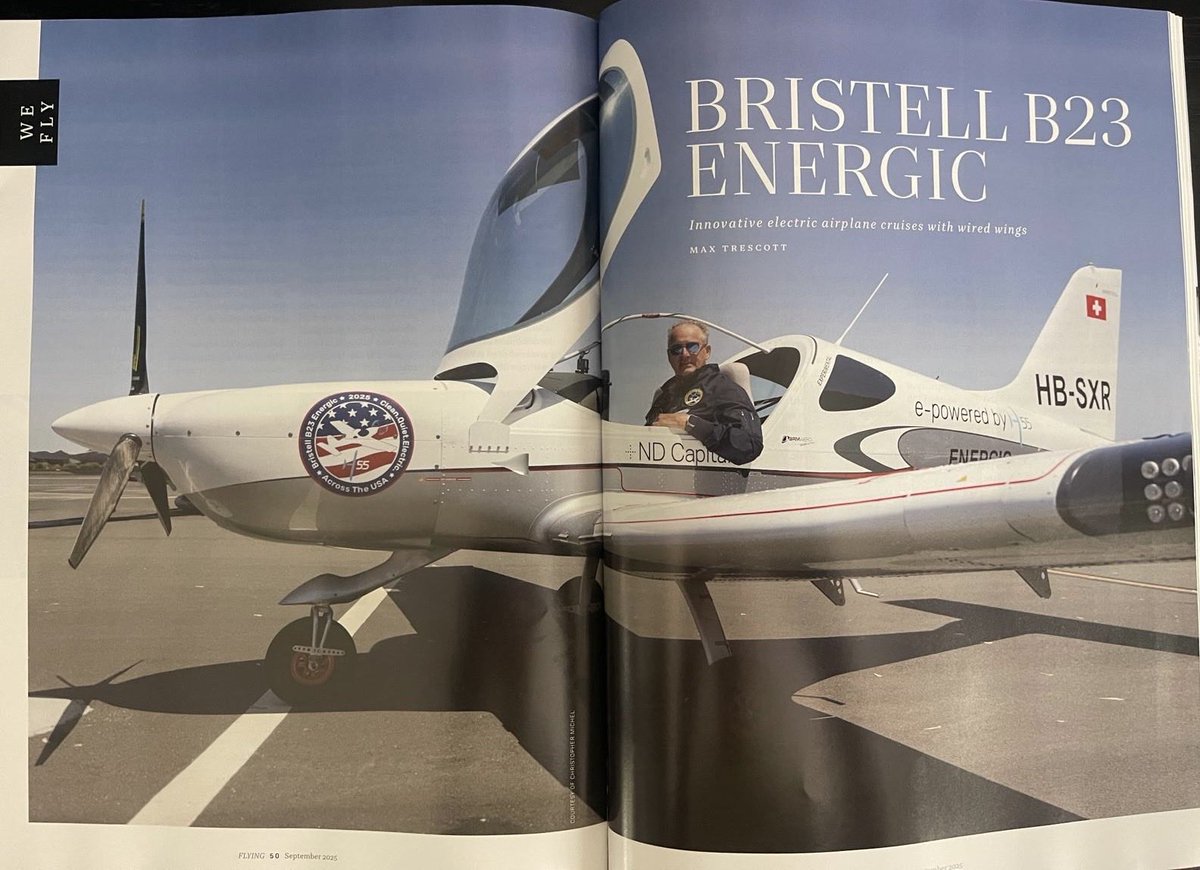 kmjflyr's tweet image. ICYMI check your September @FlyingMagazine subscription for this feature on @H55 and our Exec Chairman and legendary Solar Impulse Pilot @andreborschberg 
#H55AcrossAmerica #electricflight