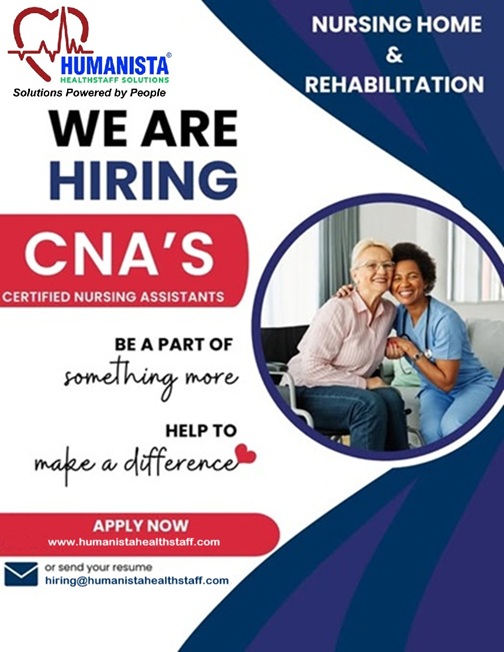 HumanistaHealth's tweet photo. Several Immediate CNA Job Openings in Houston, Texas. Apply Now! https://t.co/55EPZpCGLA