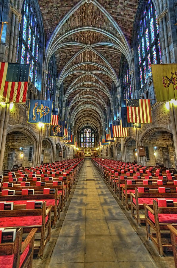 The Gothic Revival Cadet Chapel at West Point is stunning.