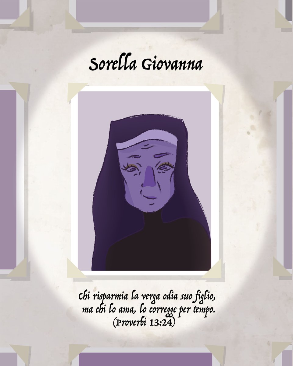 CiaoGiGiStudio's tweet photo. ✝️ Suor Giovanna è l’orgoglio del collegio per quanto riguarda l’ordine e la disciplina. Il suo passato la rende un’ottima educatrice anche per i bambini più irrequieti.

#disciplinarium #nuns #kids #church #cardgame #tabletop #boardgame #gamedev #indiegame #videogame #CiaoGiGi https://t.co/uKdEYhsS1b