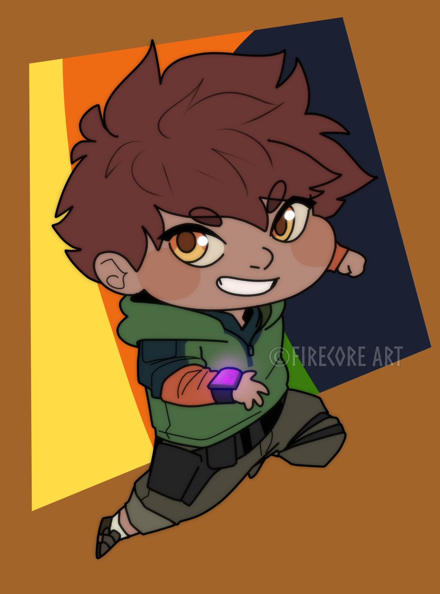Here's tiny Rokuro. I love how chibis can let you have a lot of freedom but also end up being a challenge. Compressing details is an art on its own!

#oc #ocart #art