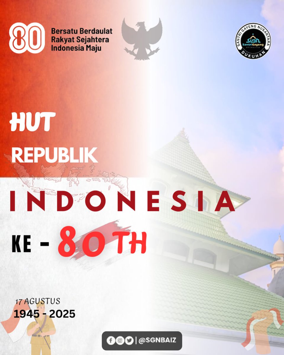 sgnbaiz's tweet photo. MERDEKA INDONESIA KU 🇮🇩🇮🇩🇮🇩

#santri #santriindonesia #indonesia #hutri80indonesia🇮🇩 #hutri80 #santrigayengnusantara https://t.co/Ih9ZyDVB5m