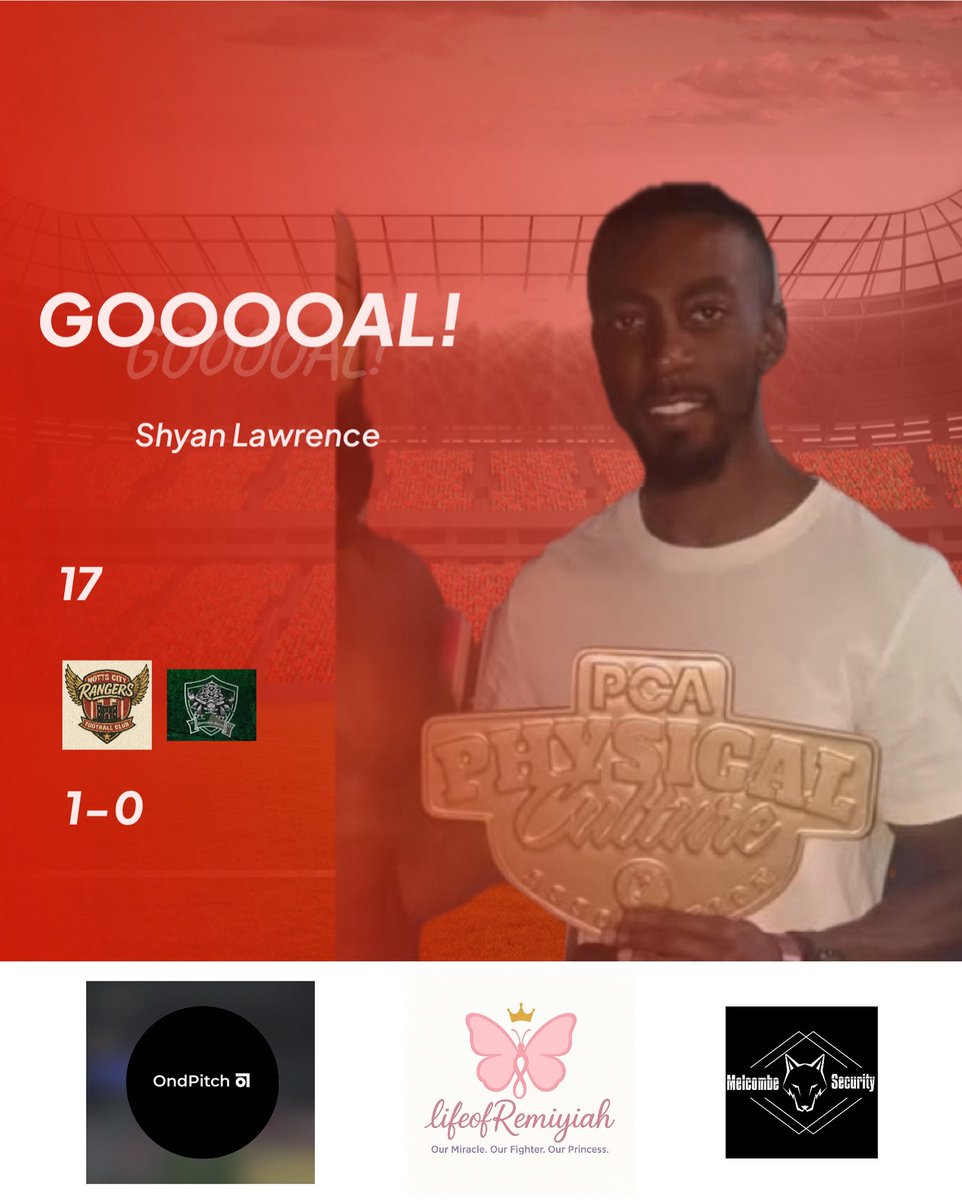1-0 cut open by Oscar Bates in behind for Shyan Lawrence to tuck it away