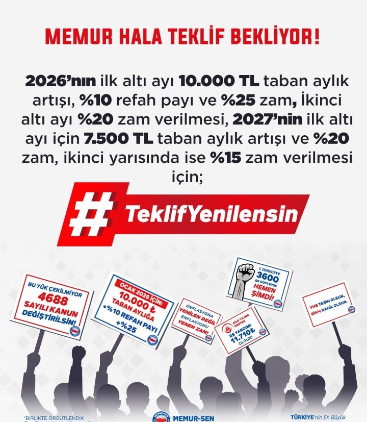 #MemurHakkınıİstiyor
#cumartesi
#SadakaTeklifeHayır
#TeklifYenilensin