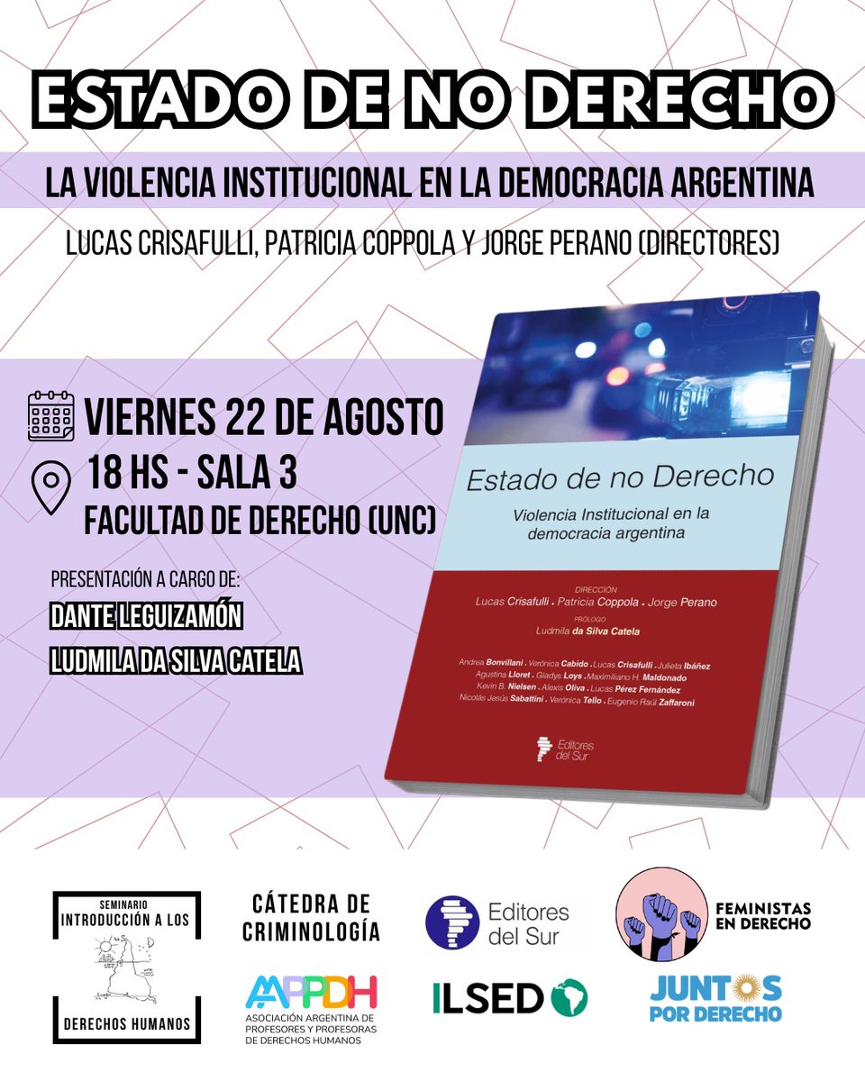 📅 Este viernes 22 Ago, 18 hs
📍 Sala 3, en la Facultad de Derecho (UNC)

💖 Les esperamos!