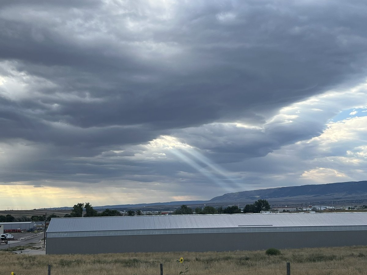 Saw this after work this morning. I forgot what people call that. When a ray comes through the clouds