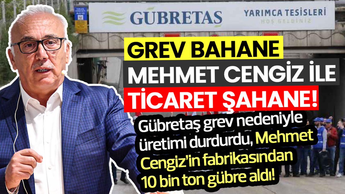 tarimdanhaber's tweet photo. Gübretaş 2,2 milyar TL kar açıkladı, ama işçilere zam yok!

44 gündür süren grev nedeniyle üretim durdu.
Tarım Kredi ise Mehmet Cengiz’in fabrikasından 10 bin ton gübre aldı. 

Grev bahane Mehmet Cengiz ile ticaret şahane!

https://t.co/yXsf2VB6Y0 https://t.co/BiWFTCanEf