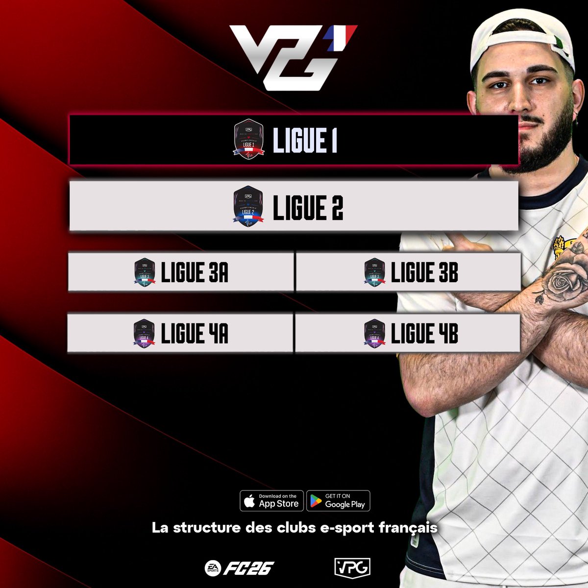 🔥 Les inscriptions VPG France sont désormais disponibles ! 🔥

⚽ 11v11 Clubs FC26

📅 Jours des matchs : Lundi et Jeudi
⏰ Horaires des matchs : 21h20 &amp; 22h40
🏆 Coupe de France
📆 Saison 1 : Lundi 13 Octobre 

📝 Pour s'inscrire : forms.gle/JWwpizZjsyRBuY…

Structures de nos