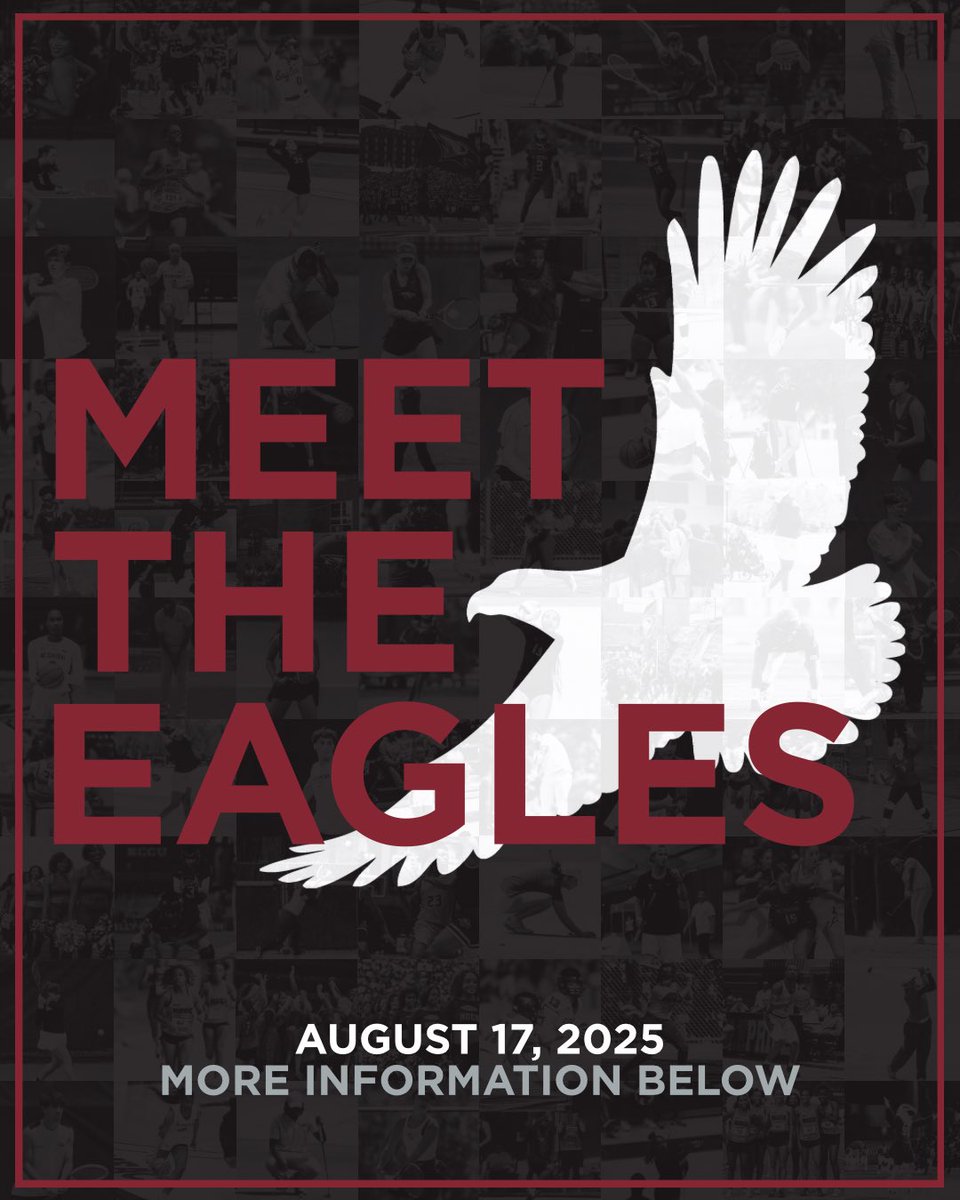 COME MEET THE EAGLES! 🦅

TOMORROW, come meet your 2025 NCCU Fall Sports teams at our Meet the Eagles event! Enjoy posters, autographs, photos, and fun with our student-athletes before the season kicks off! 

Time: 4:00-5:00
Where: NCCU Student Center