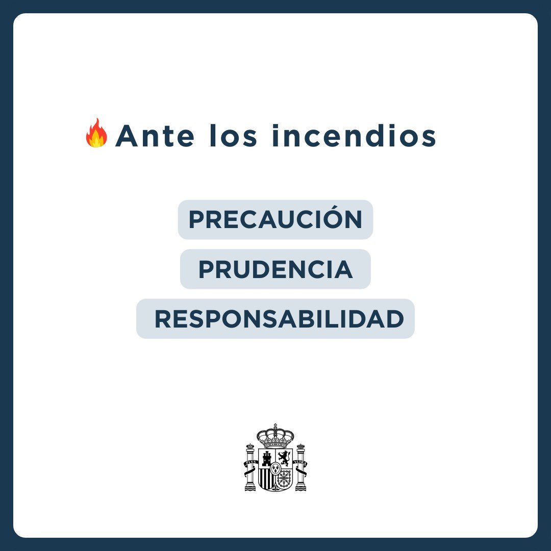 La Moncloa (@desdelamoncloa) on Twitter photo Tras la reunión del Comité Estatal de Coordinación y Dirección para los incendios forestales presidida por <a href="/sanchezcastejon/">Pedro Sánchez</a>, compartimos la actualización de medios desplegados a 16 de agosto.
🇪🇸 ESPAÑA FRENTE A LOS INCENDIOS: TODOS LOS RECURSOS DEL ESTADO MOVILIZADOS. Tras la reunión del Comité Estatal de Coordinación y Dirección para los incendios forestales presidida por <a href="/sanchezcastejon/">Pedro Sánchez</a>, compartimos la actualización de medios desplegados a 16 de agosto.
🇪🇸 ESPAÑA FRENTE A LOS INCENDIOS: TODOS LOS RECURSOS DEL ESTADO MOVILIZADOS.