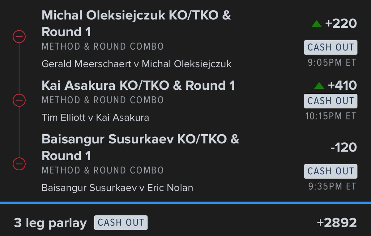 10secondsleft_'s tweet photo. Attention: Risky Addition!

- Baysangur Suraurkaev 1st Round KO/TKO (-120)
Additional 3-Legger 1st Round KO/TKO Parlay: (+2892)

@CCTYsharpz

#GamblingCommunity #GamblingTwitter #GamblingX #MMATwitter #FanDuelSportsbook https://t.co/NxRLCGjbXH