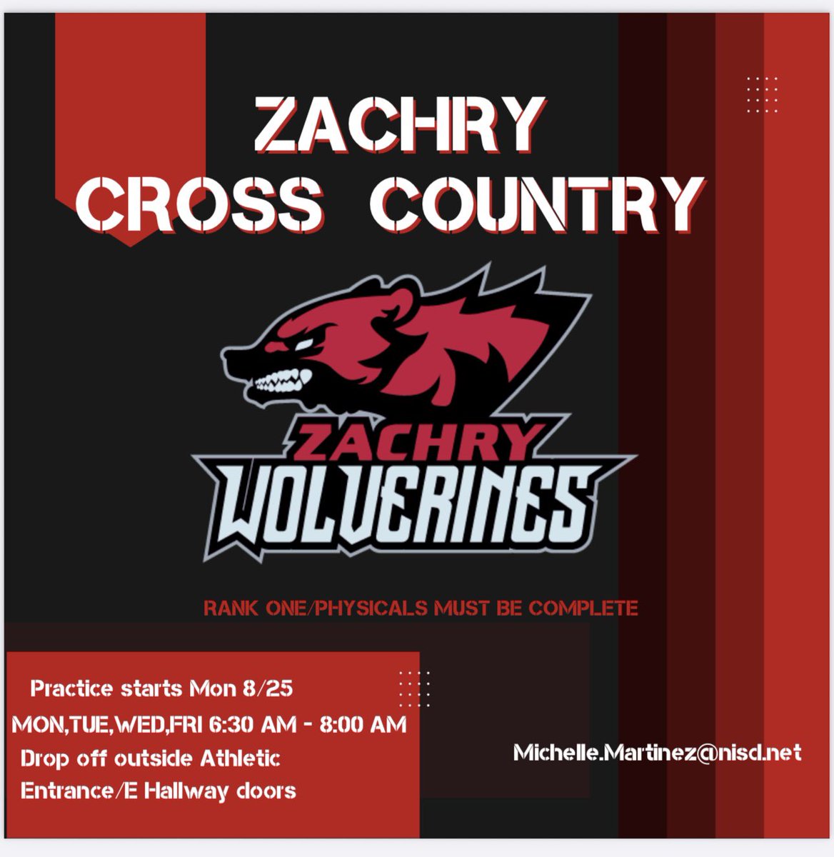 Michelle Martinez (@michellemtz2006) on Twitter photo Lace up those shoes and fill up those water bottles! Zachry Cross country tryouts is around the corner 🏃🏽♀️🏃🏽♂️👟 See Coach Martinez or Carleson for more information <a href="/NISDZachry/">Zachry MS</a> <a href="/ZachryAthletics/">ZMS Girls Athletics</a> <a href="/NISDZachryMag/">Zachry Magnet School</a> <a href="/ZMSBoysAthleics/">ZMS Boys Athletics</a> Lace up those shoes and fill up those water bottles! Zachry Cross country tryouts is around the corner 🏃🏽♀️🏃🏽♂️👟 See Coach Martinez or Carleson for more information <a href="/NISDZachry/">Zachry MS</a> <a href="/ZachryAthletics/">ZMS Girls Athletics</a> <a href="/NISDZachryMag/">Zachry Magnet School</a> <a href="/ZMSBoysAthleics/">ZMS Boys Athletics</a>