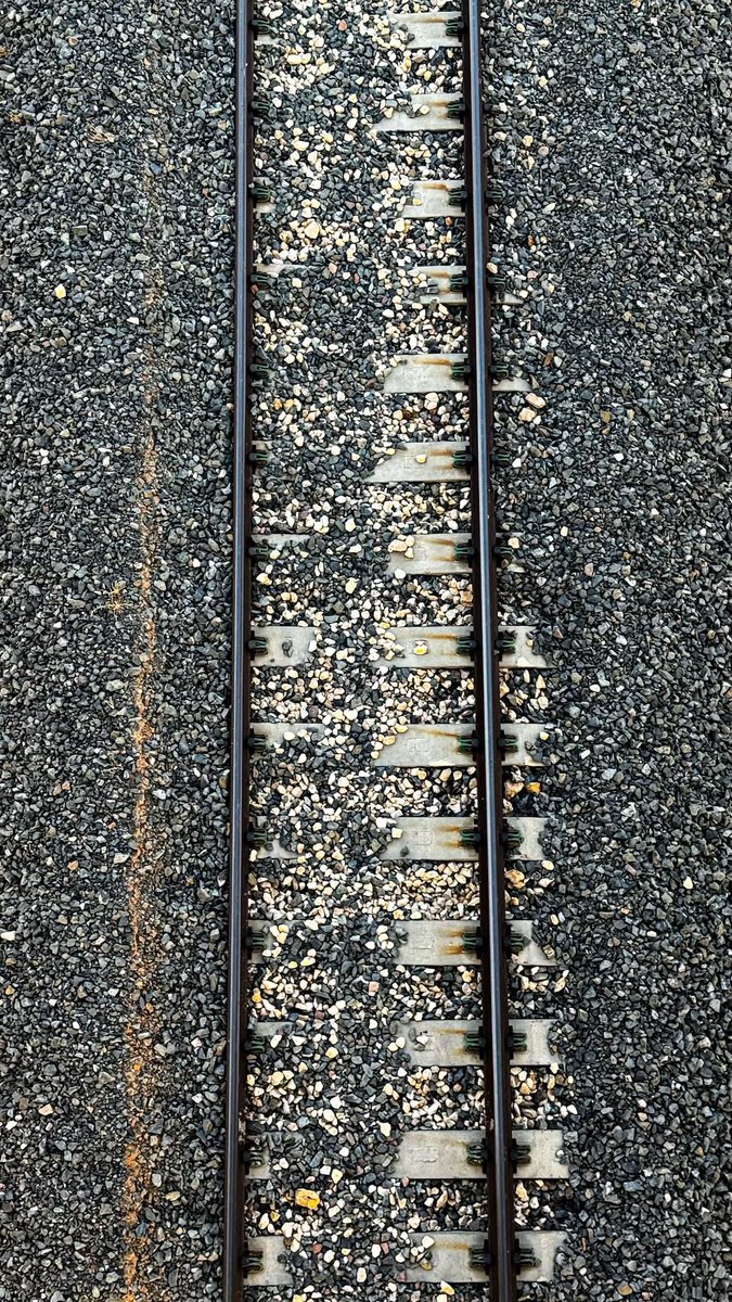 •كأنها دروب الحياة، محاطة بالحجارة القاسية، لكن السكة تبقى ثابتة، مهيأة لعبور الرحلات.