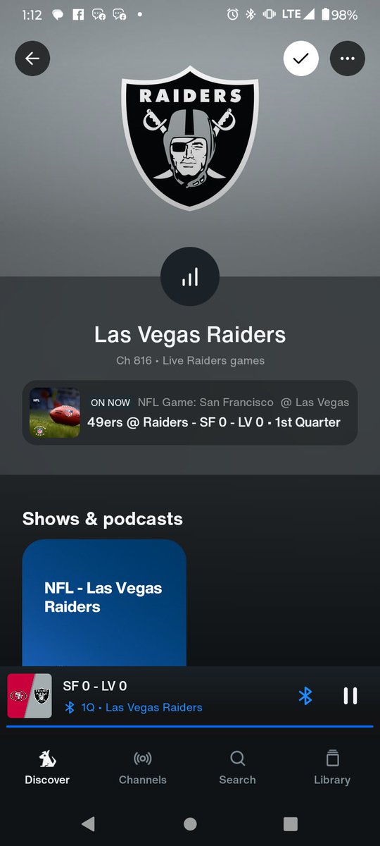 Even though I'm not a fan of both the raiders and 49ers, I'm listening to the game on the <a href="/SIRIUSXM/">SiriusXM</a> app.

#RaiderNation  #49ers

<a href="/alyshadelvalle/">Alysha Del Valle</a> <a href="/RaideretteQT/">🖤☠️#1Raiderette☠️🖤</a>