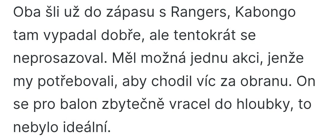 "Jasně jsme si řekli taktika dlouhý nakopávaný balóny, ne žádný trojúhelníky, jako nějaká posraná Barcelona!"