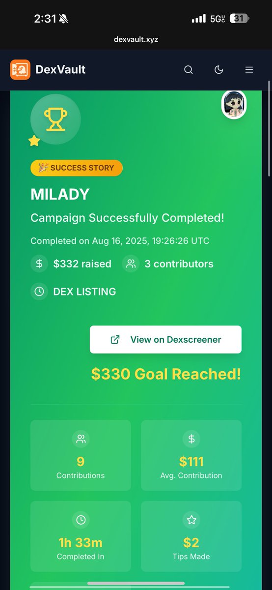 DEX PAID

COMMUNITY STRONG 

$MILADY