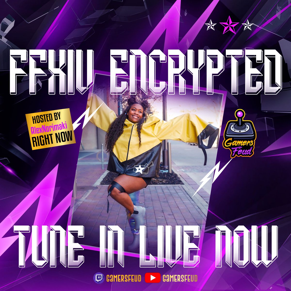 Gamers Feud (@gamersfeud) on Twitter photo It's time to nut up or shut up!!
The FFXIV Encrypted show is LIVE RIGHT NOW and being hosted by the ONE AND ONLY TWITCH PARTNER <a href="/AlexNorimaki/">AlexandraNorimaki🎶</a> , Team Yan and The Guild face off to see who truly knows their Yans & Chocobos
📺 Twitch.tv/GamersFeud It's time to nut up or shut up!!
The FFXIV Encrypted show is LIVE RIGHT NOW and being hosted by the ONE AND ONLY TWITCH PARTNER <a href="/AlexNorimaki/">AlexandraNorimaki🎶</a> , Team Yan and The Guild face off to see who truly knows their Yans & Chocobos
📺 Twitch.tv/GamersFeud