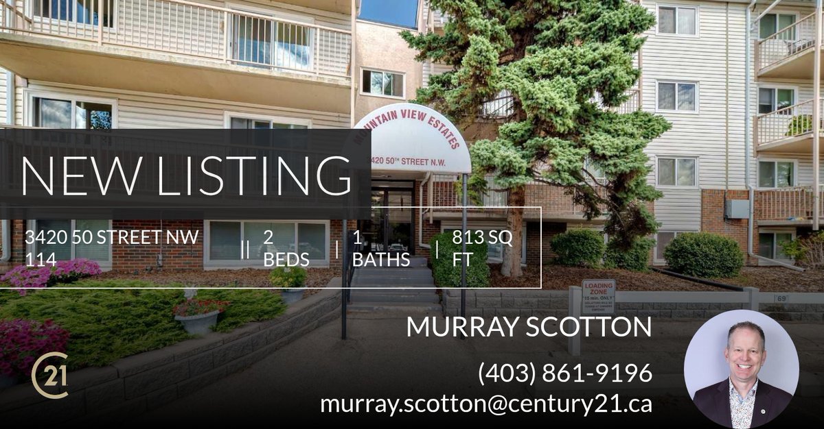 MurrayScotton's tweet photo. 📍 New Listing in Varsity 📍 Take a look at this fantastic new property that just hit the market located at 114, 3420 50 Street NW. Reach out here or at (403) 861-9196 for more information

Thanks,
Murray Scotton
REALTOR®
Century 2... https://t.co/Ni5WzovrxM https://t.co/huSUU1j6OJ
