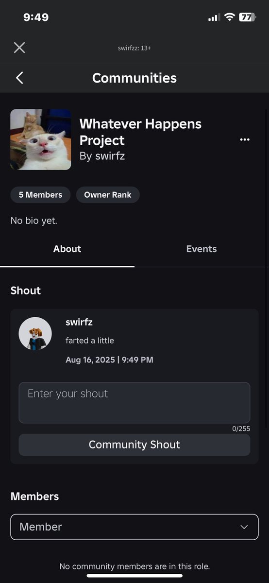 swirfzz's tweet photo. New game gonna be released in this goofy group #ROBLOX #robloxdevs https://t.co/EjyRdsNyOB