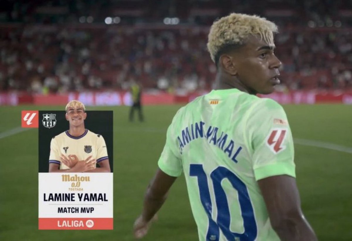 vvipsons's tweet photo. Which player in world football is better than Lamine Yamal? 🤔

‼️Lamine Yamal vs. Mallorca:

- MOTM
- 1 goal
- 1 assist
- 3 key passes
- 9 shots
- 6 dribbles
- 9 duels won
#fcbarcelona #laliga #laminyamal #yamal #mvp https://t.co/vUbVSjLMOg