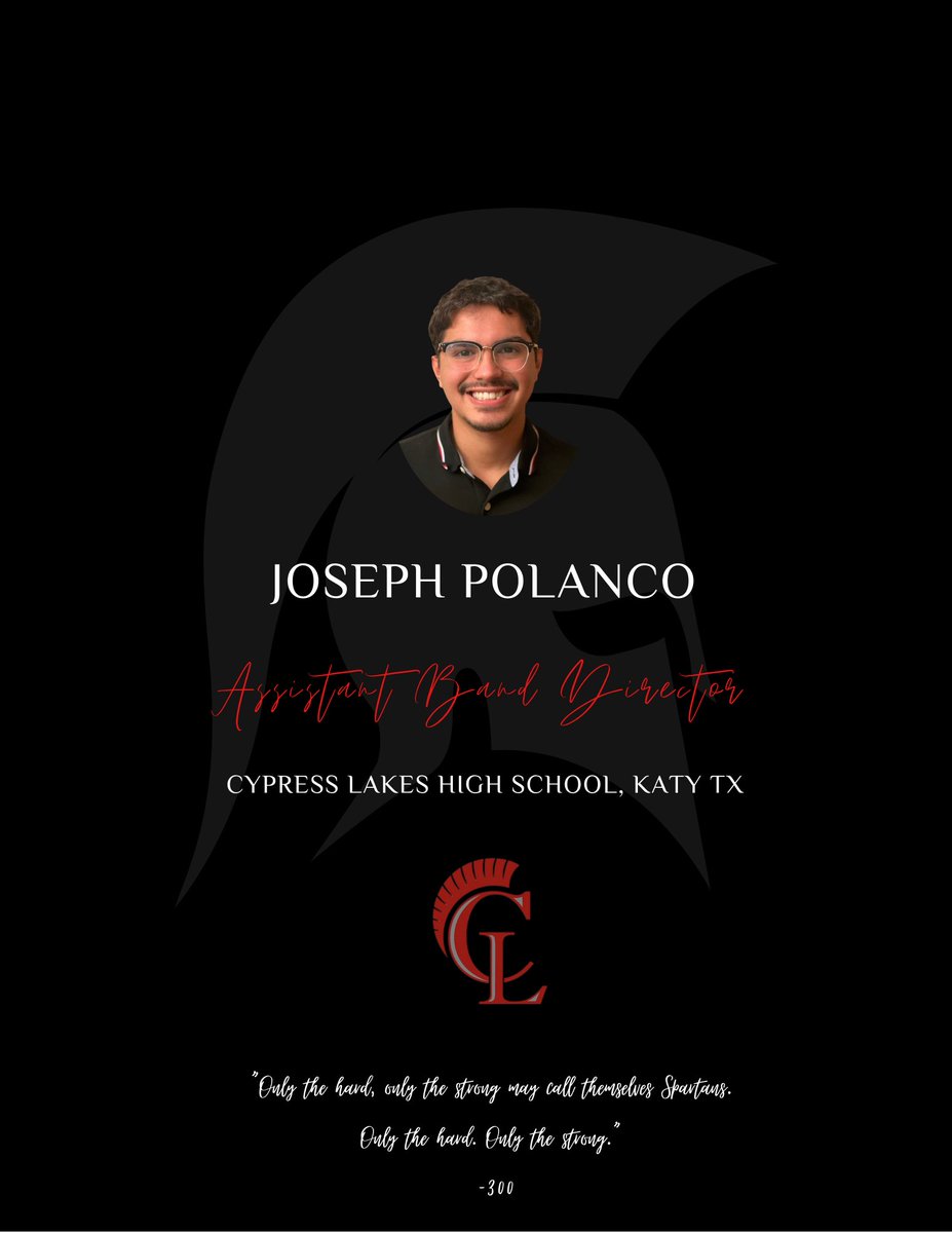 We are excited to welcome Joseph Polanco (aka Mr. P) as the new Assistant Band Director at Cypress Lakes High School! We are very thrilled and honored to have you here!