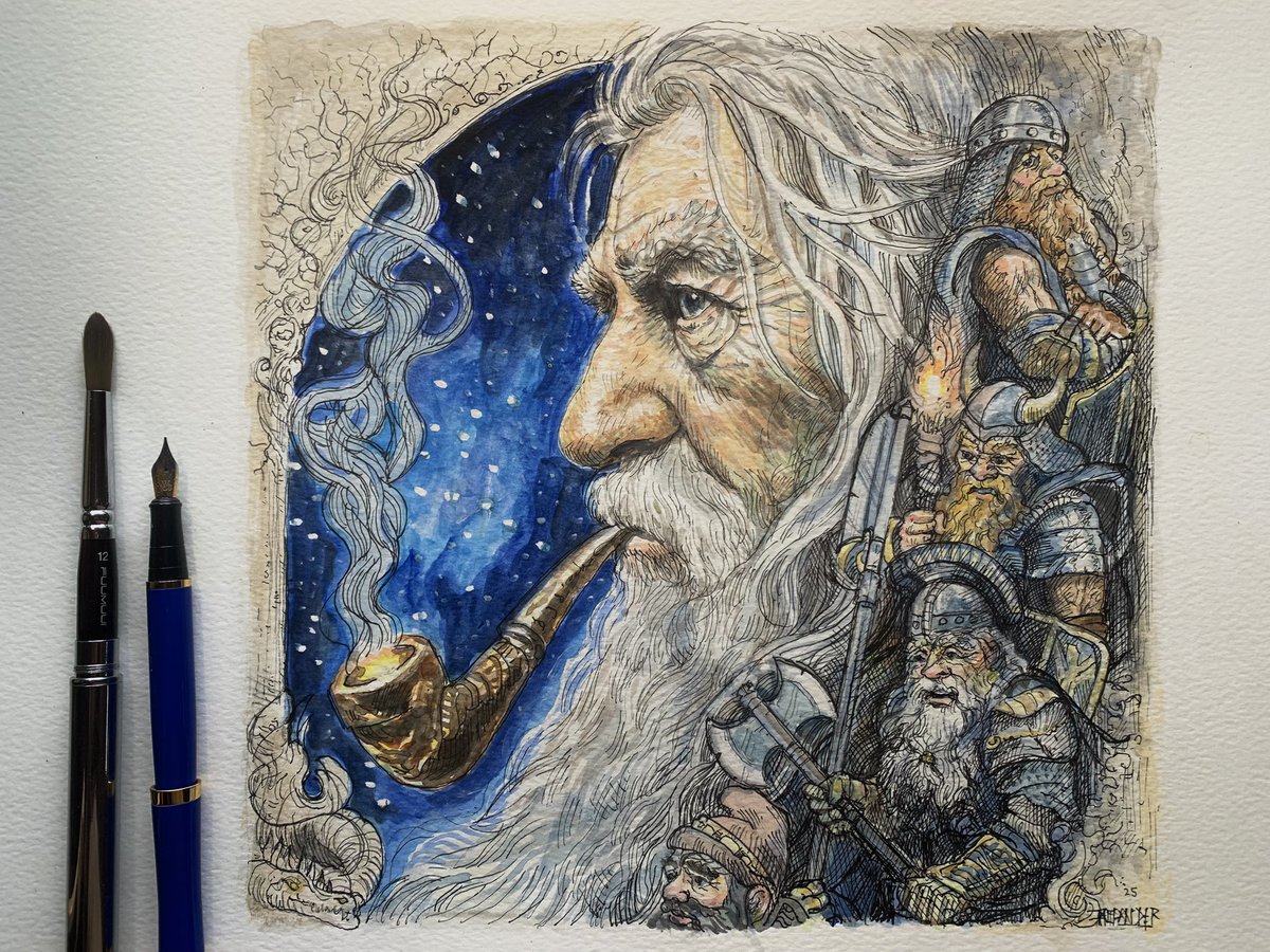 A Tolkien illustration I’ve been chipping away at over the week.