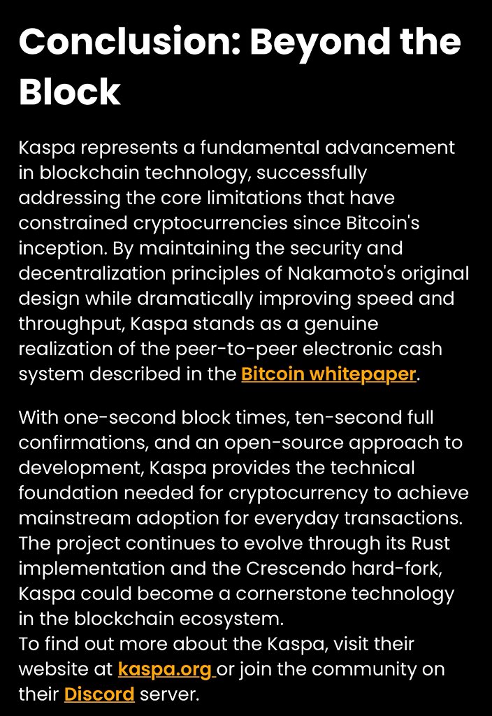 🚨 Big news for $KAS 🚨

<a href="/BSCNews/">BSCN</a> just dropped a full article on Kaspa, the fastest, most decentralized &amp; truly scalable blockchain in the game. 

Kaspa isn’t just another project
It’s the future of peer-to-peer money. 

Read the full piece here 👉 bsc.news/post/kaspa-blo…

#Kaspa
