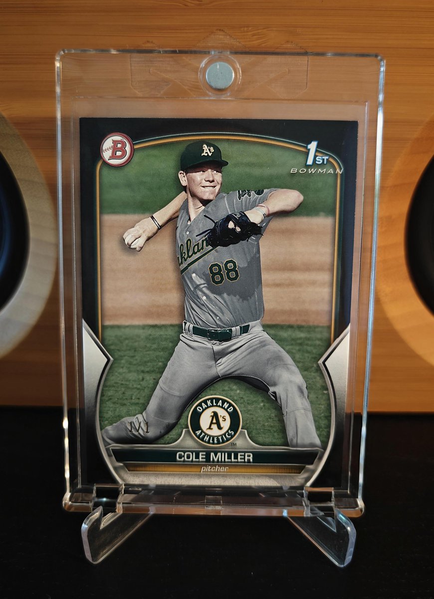 JoeyOcards's tweet photo. Cole Miller 2023 Bowman Draft Black #1/1
#colemiller #oaklandathletics #athletics #bowman #1stbowman #1of1 #oneofone https://t.co/uXZkYVGy37