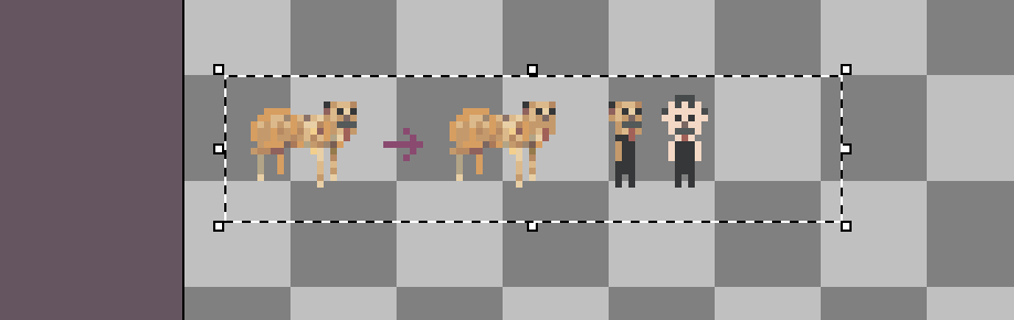 lukeluke6b's tweet image. The dog originally looks like a little old man.
#pixelart #indiegames #indiedev #ドット絵