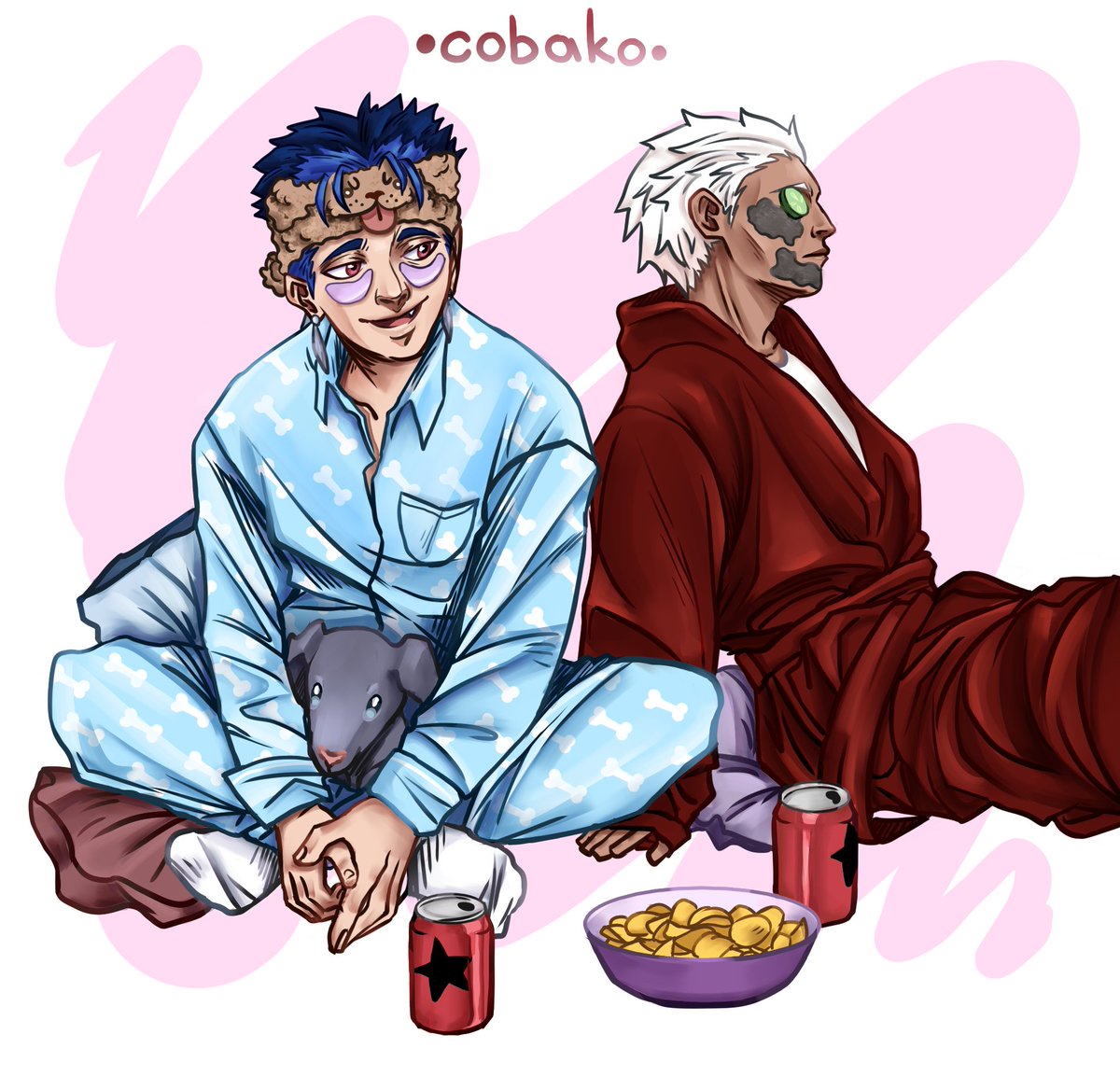 coba_koa's tweet photo. I like to draw characters in sleepwear.😋
#FGO10周年 
#FateGrandOrder  
#クー・フーリン  #エミヤ https://t.co/7pYxG9nNWf