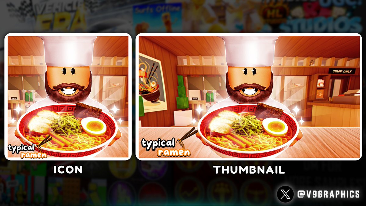 Commission for typical ramen 🍜

DM me on Discord: "onlyseb." to order!
game link: roblox.com/games/11953457…

❤️ Likes and 🔁 Reposts appreciated! 

#Roblox #RobloxGFX #RobloxDev #GFX #robloxart