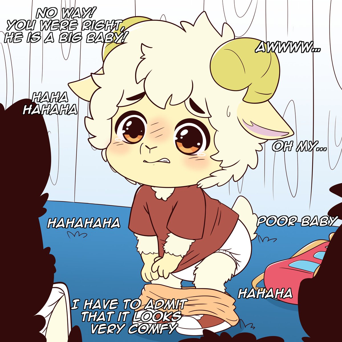 ¡Buh! Los demás son muy meanies, nadie necesitaba saber que llevo pamps debajo, eso no me hace un bebé  >~<

Comisión genial de <a href="/Pinkitsuu/">Pinkitsuu</a>