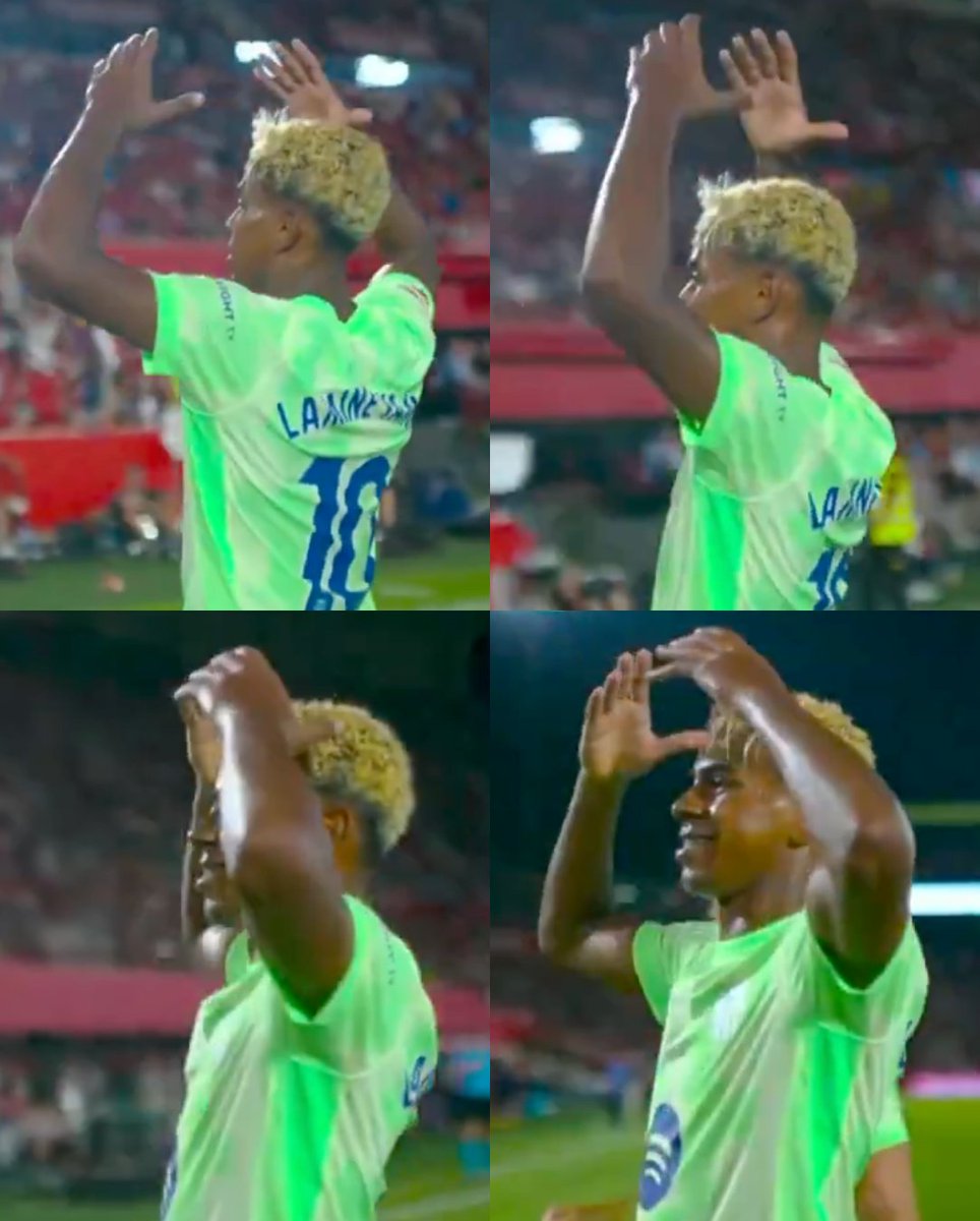 InvictosSomos's tweet photo. ¿Cómo festejó Lamine Yamal su PRIMER GOL OFICIAL con el número 10 del FC Barcelona? Sí, lo volvió a hacer. Sí, celebró poniéndose LA CORONA. Lo más probable es que el Balón de Oro no llegue este año, pero lo sabemos nosotros, lo sabes tú y lo sabe cualquiera que vea fútbol de forma recurrente: Lamine Yamal no tardará en convertirse en EL NUEVO REY DEL FÚTBOL. 

Es distinto a todos los demás. 

Es el talento más emocionante de todo el planeta. 

ES EL VERDADERO ELEGIDO.