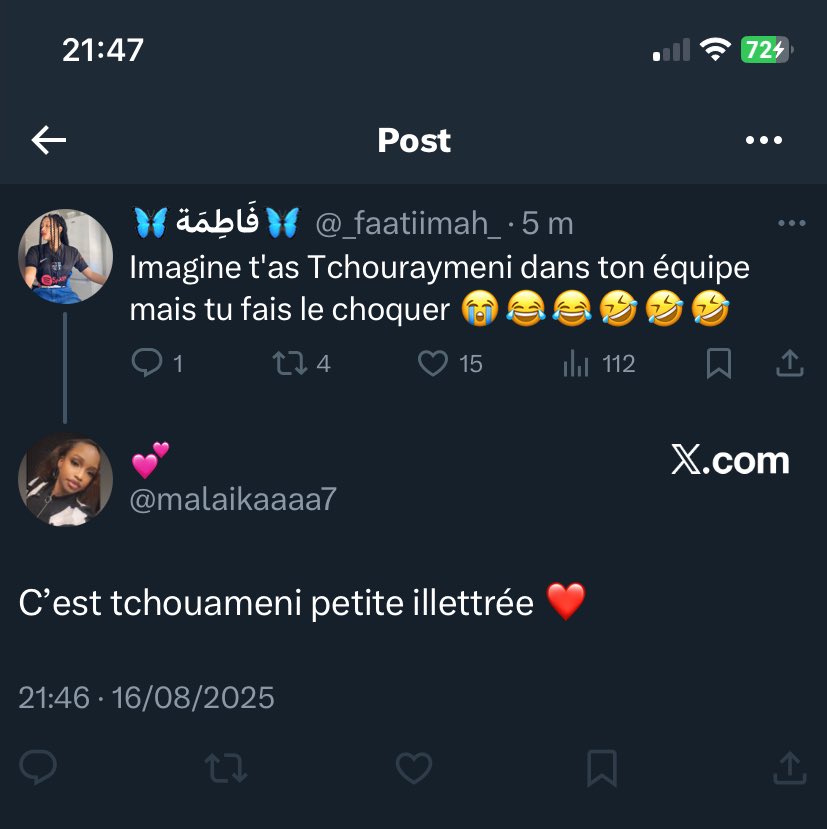 _faatiimah_'s tweet image. Heureusement pour toi ma belle que tu m&apos;as bloqué après avoir fais ce tweet😹 narone nga degg louy taak té dou faay😘
