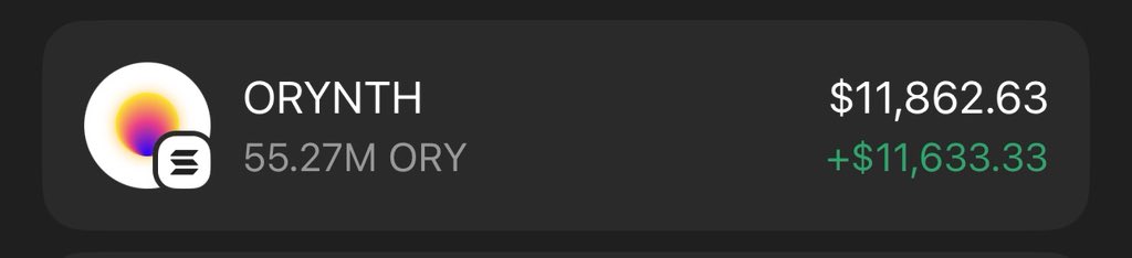 $ORY is printing massively on my Alpha telegram group 🏆 

If you’re in my  tg group your copy trade would have been on same profit as I am.

Ca:DEHoLKtoFGvLZeA29jsUHxS14MZhjokD52SABiMfBAGS