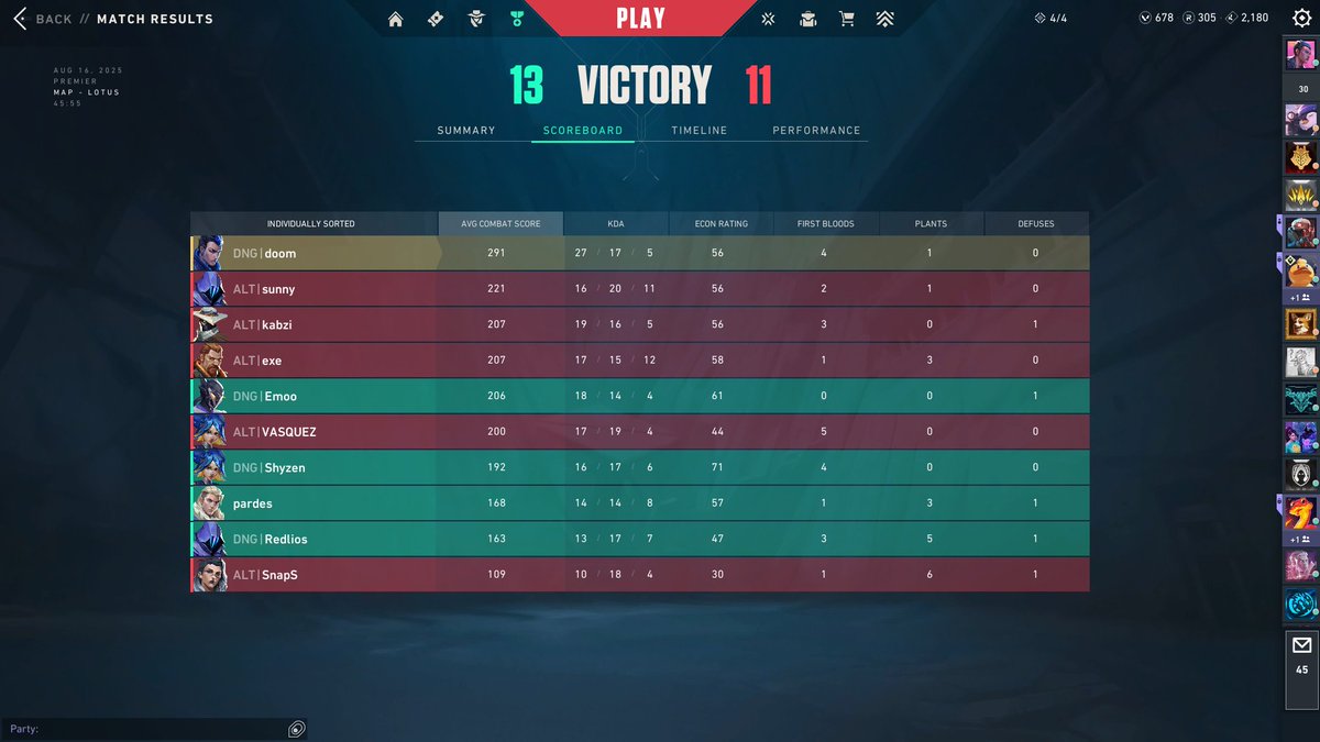 13-6 NEANLATIYONB0LM
13-11 ALTAY ESPOR 
Hepinizin eline sağlık GGWP