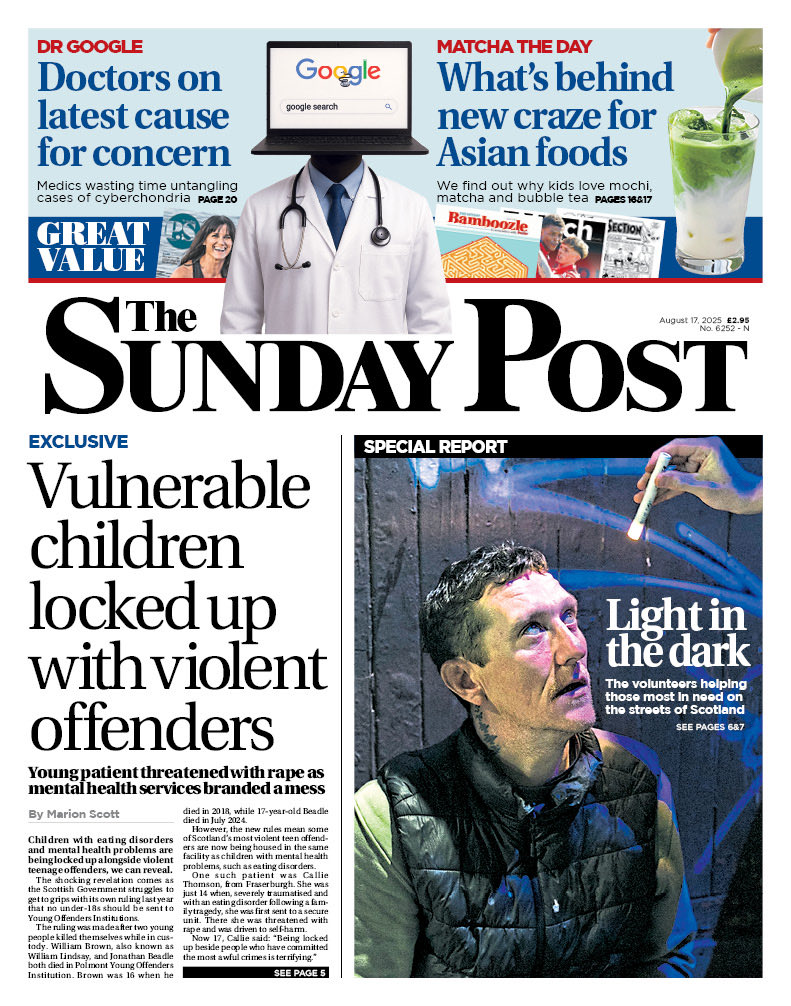 We reveal major scandal of Scotland’s most vulnerable children with eating disorders and mental health issues locked up alongside violent offenders-one traumatised girl almost lost her arms from self harming after being threatened with rape in secure unit as experts slam gov.