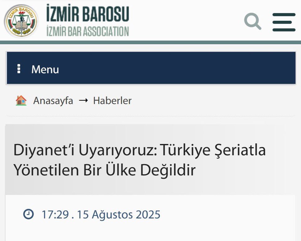 İzmir Barosu’nu uyarıyoruz:
Türkiye 2.dünya savaşından sonra kalan kırık çürük putlarla yönetilen bir ülke değildir.