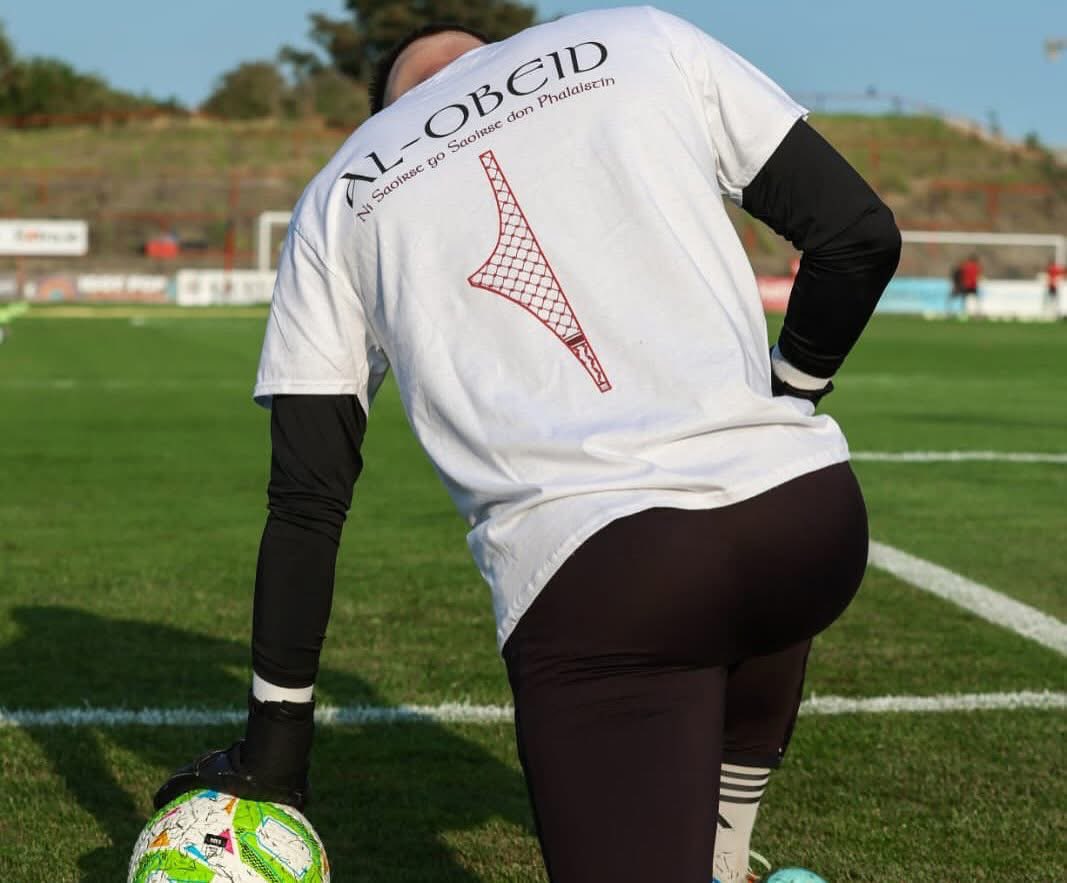Palestine_fa's tweet photo. In a powerful gesture of solidarity, @bfcdublin 🇮🇪 players wore special shirts to honor the legacy of our late star Suleiman Al-Obeid, the “Palestinian Pelé” 🇵🇸 — a legend who scored over 100 goals and proudly represented Palestine in 24 international matches.

Al-Obeid was killed by the Israeli forces in Gaza on August 6, while waiting for humanitarian aid.

The Palestinian Football Association deeply appreciates this heartfelt act, which embodies true sporting and human solidarity with our just cause.

في بادرة إنسانية تضامنية من نادي بوهيميان الأيرلندي 🇮🇪، ارتدى لاعبوه قمصاناً خاصة تخليداً لذكرى نجمنا الراحل سليمان العبيد “بيليه فلسطين” 🇵🇸 الذي سجّل أكثر من 100 هدف ومثل منتخبنا في 24 مباراة دولية قبل أن يستشهد في قطاع غزة يوم 6 أغسطس/ آب بعد استهدافه من قوات الاحتلال وهو بانتظار المساعدات الإنسانية.
يثمّن الاتحاد الفلسطيني لكرة القدم هذه اللفتة التي تعكس عمق التضامن الإنساني والرياضي مع قضيتنا العادلة.