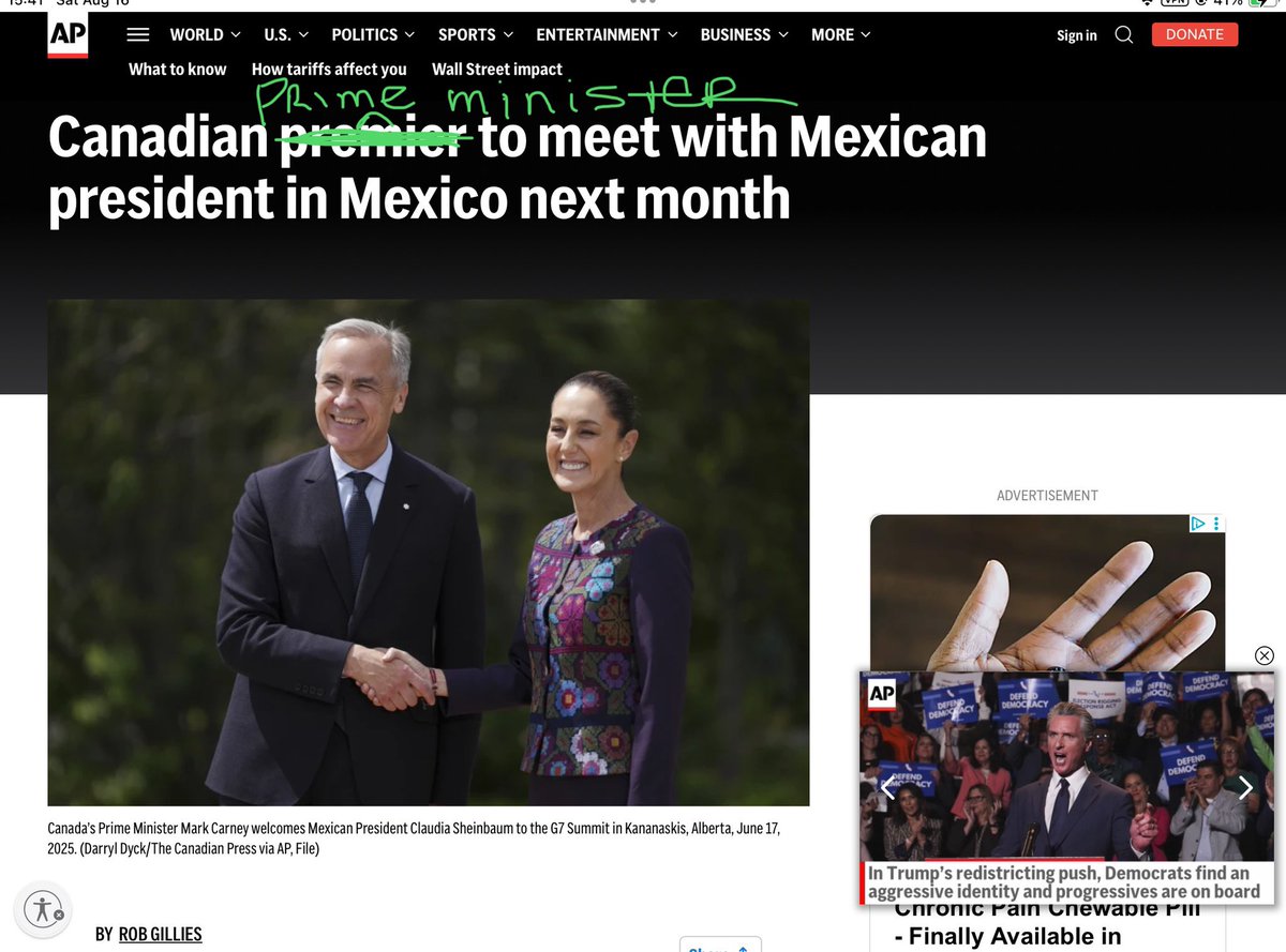 Hunshine's tweet photo. Fixed your headline for you Associated Press @AP  @MarkJCarney @CanadianPM #FactCheck #APNews #Canada https://t.co/mMot5kjPYq
