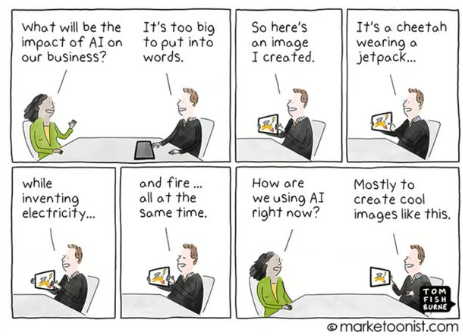 jamesvgingerich's tweet image. #Technology #Humour. The impact of #AI on business. (Marketoonist)