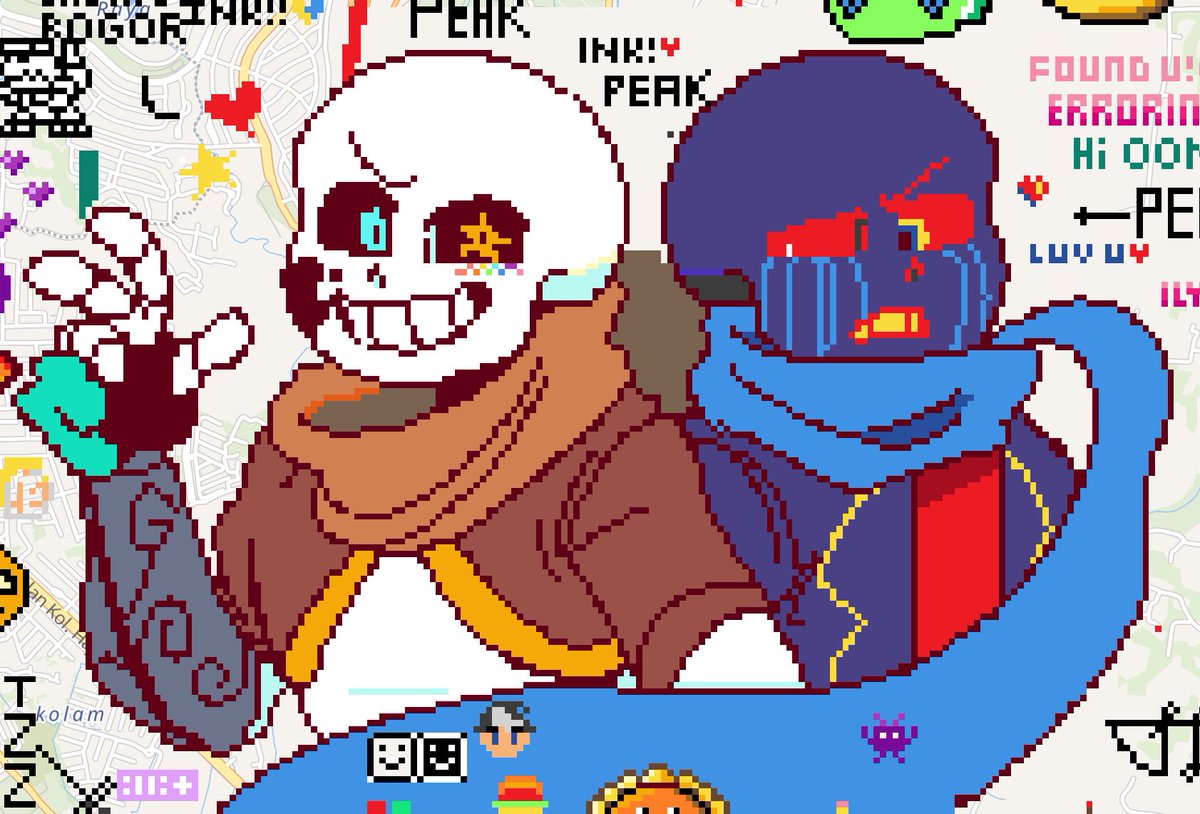 The #errorink wplace art is now completely colored in!! shoutout to the people who helped me color it!